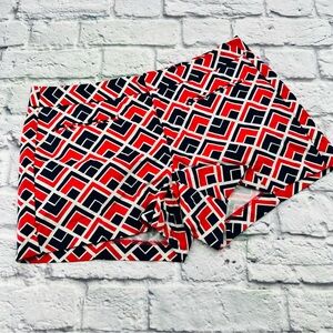 GAP Red and Navy Geometric Pattern Shorts Size 6 Printed Canvas 100% Cotton